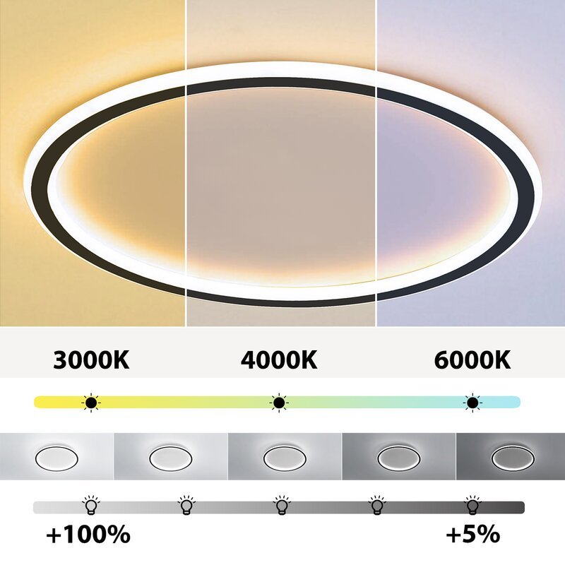 Round LED Ceiling Light Low Profile Dimmable Design