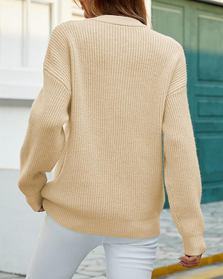 Strickpullover Mit Rundhalsausschnitt Für Damen | Langarm