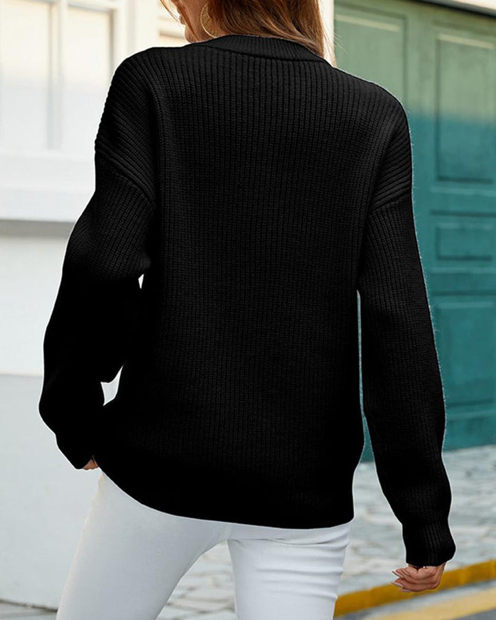 Strickpullover Mit Rundhalsausschnitt Für Damen | Langarm