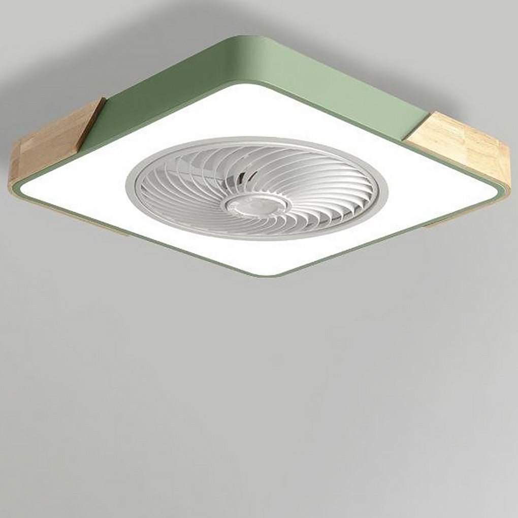 Flush Mount Bladeless Ceiling Light with Adjustable Fan