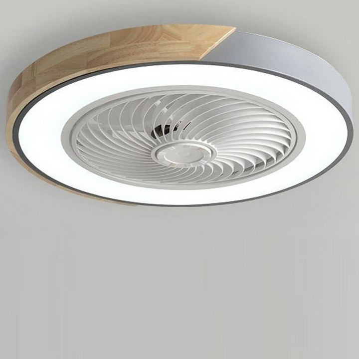 Flush Mount Bladeless Ceiling Light with Adjustable Fan