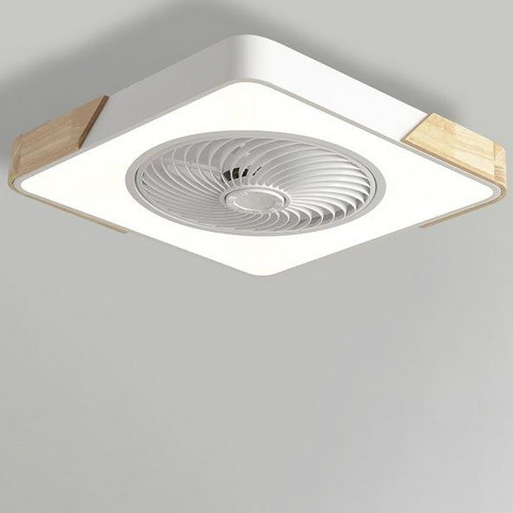 Flush Mount Bladeless Ceiling Light with Adjustable Fan