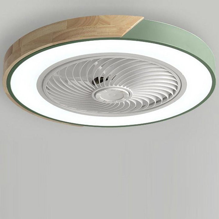 Flush Mount Bladeless Ceiling Light with Adjustable Fan