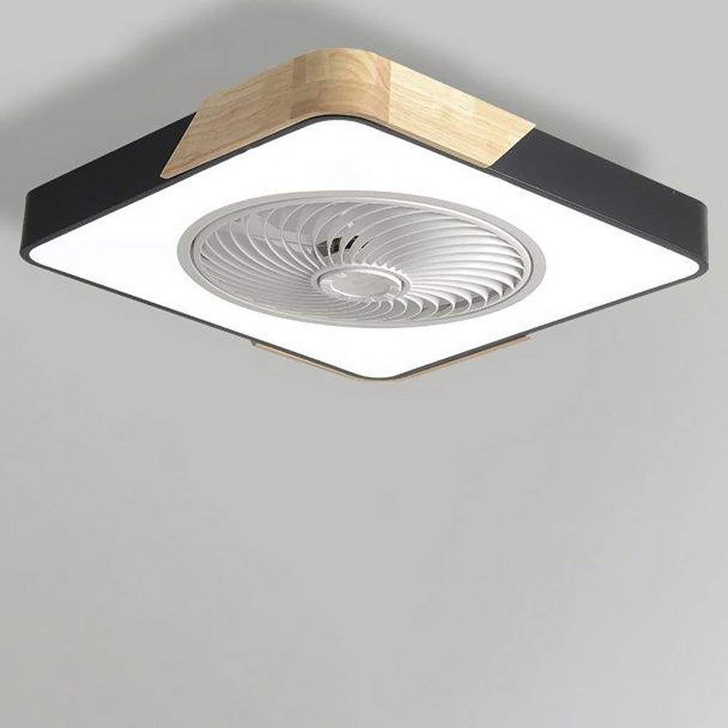 Flush Mount Bladeless Ceiling Light with Adjustable Fan