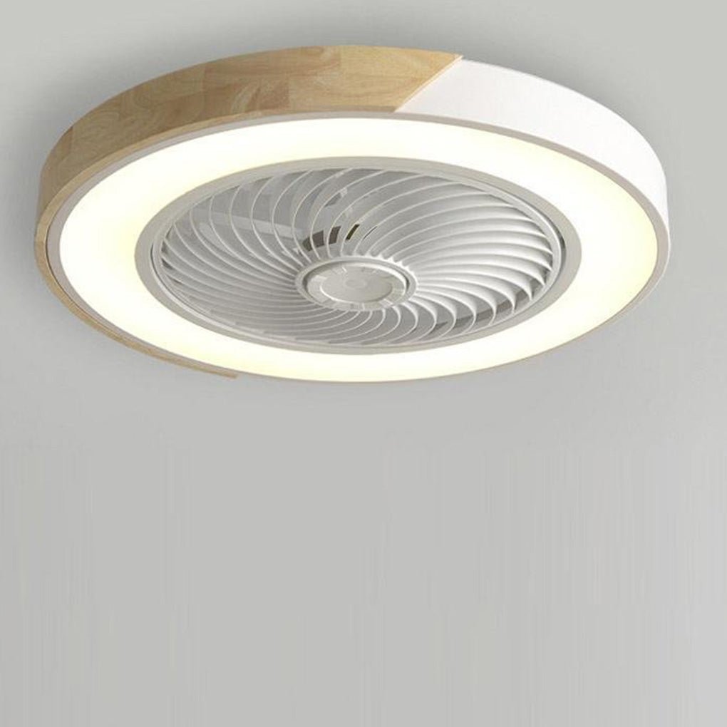 Flush Mount Bladeless Ceiling Light with Adjustable Fan
