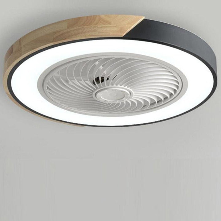 Flush Mount Bladeless Ceiling Light with Adjustable Fan