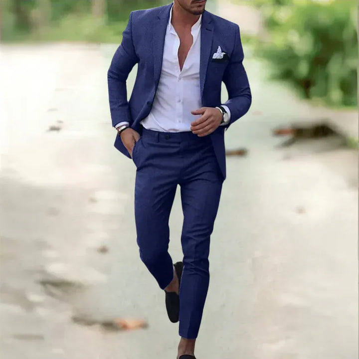 Herren Leichter Leinenanzug – 2-teilig, Slim Fit für Sommer, Hochzeit & Business | Atmungsaktiv & Elegant