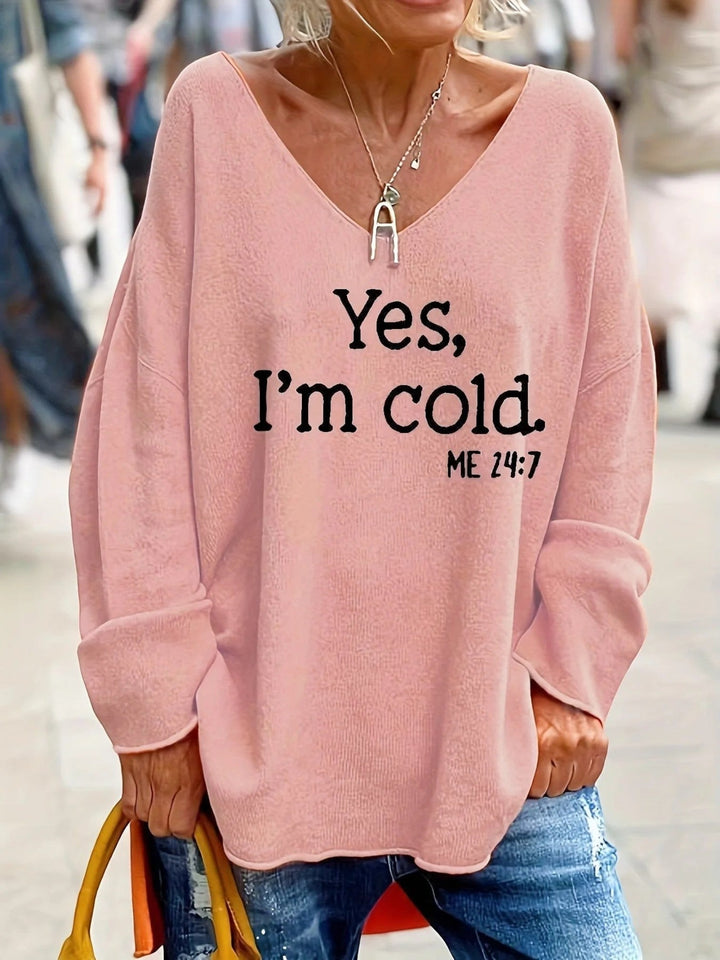 Lässiger Pullover Mit V-ausschnitt Für Frauen | Oversize