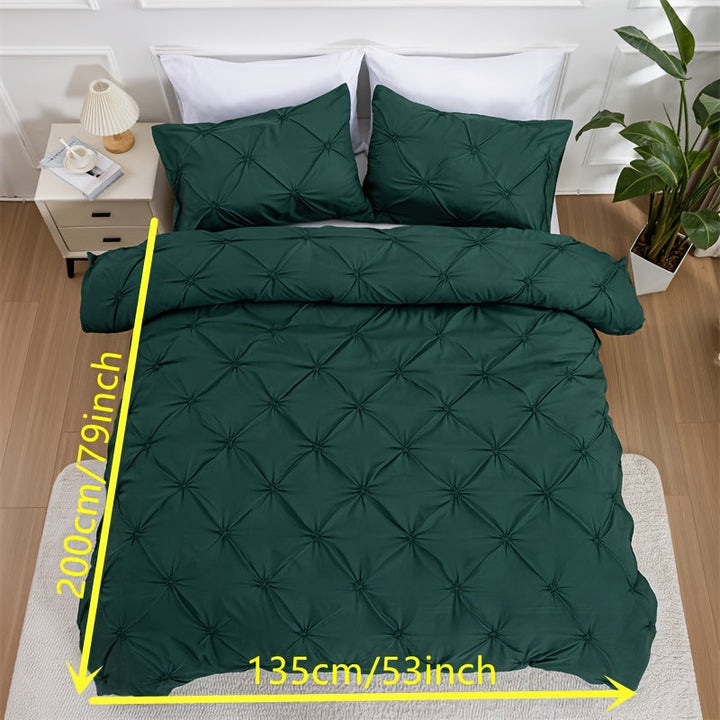 Juego de Edredón con Textura y Pliegues Pintuck con Acabado Acolchado