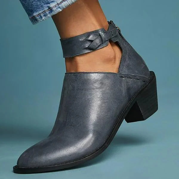 Bequeme Damen-Stiefelette mit Absatz & Reißverschluss