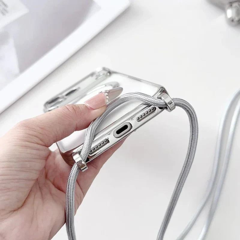 Sistema de Correa Cruzada con Funda Transparente MagSafe para Teléfono