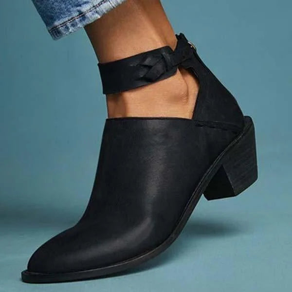 Bequeme Damen-Stiefelette mit Absatz & Reißverschluss