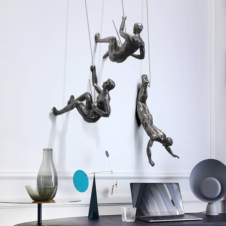 Modern Climber Wall Sculpture Decorative Motivational Wall Art