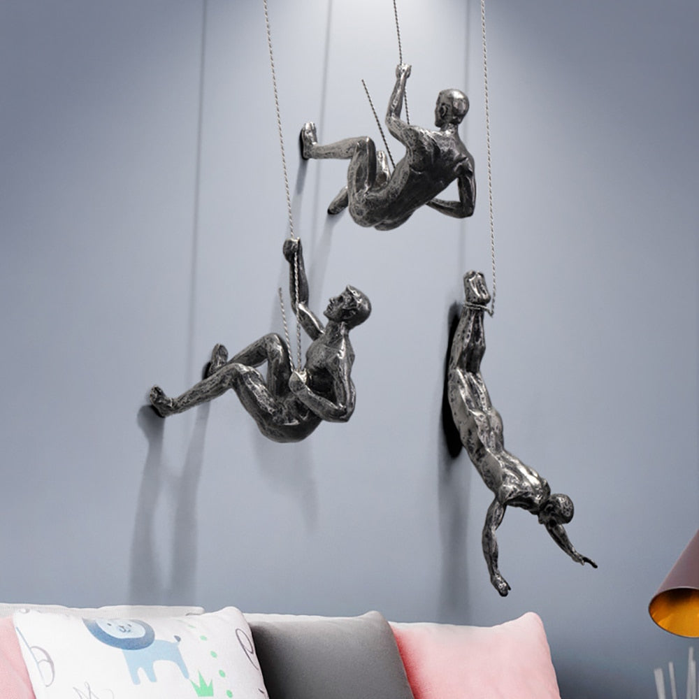 Modern Climber Wall Sculpture Decorative Motivational Wall Art