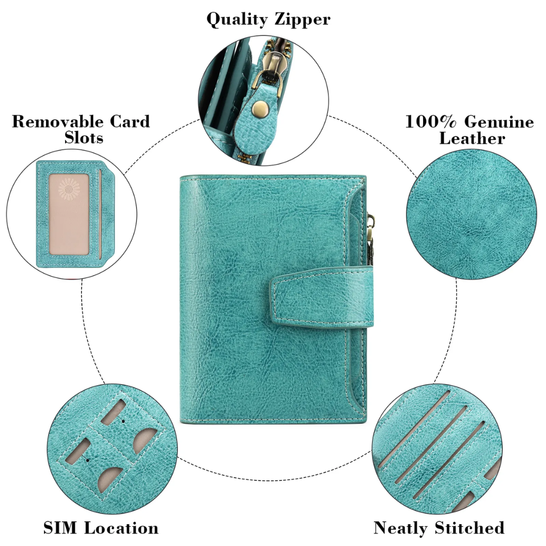Compact RFID Security Wallet Slim Everyday Card & Coin Holder