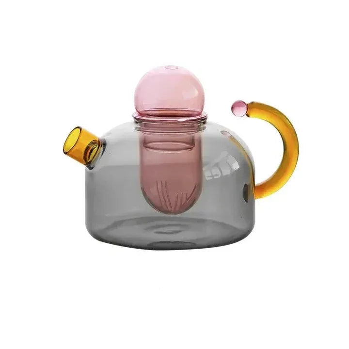 Transparenter Wasserkocher mit Tassen – Stilvolles Set mit kontrastierenden Farben | Ideal zum stilvollen Brühen & Servieren von Tee oder Kaffee