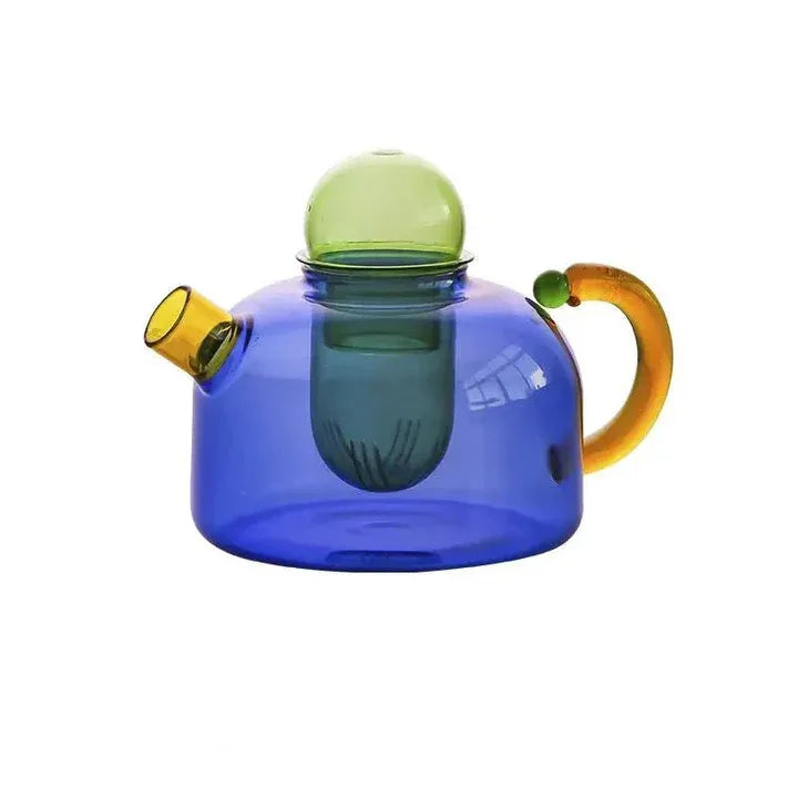 Transparenter Wasserkocher mit Tassen – Stilvolles Set mit kontrastierenden Farben | Ideal zum stilvollen Brühen & Servieren von Tee oder Kaffee