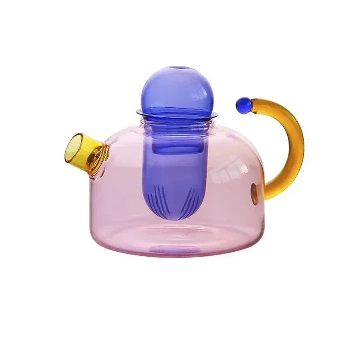 Transparenter Wasserkocher mit Tassen – Stilvolles Set mit kontrastierenden Farben | Ideal zum stilvollen Brühen & Servieren von Tee oder Kaffee