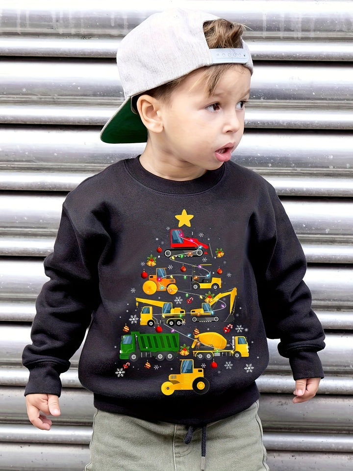 Jungen Sweatshirt Mit Weihnachtsbaum-Print | Langarm