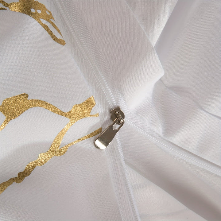 Hot Stamped Marble Quilt Cover and Pillowcase Set