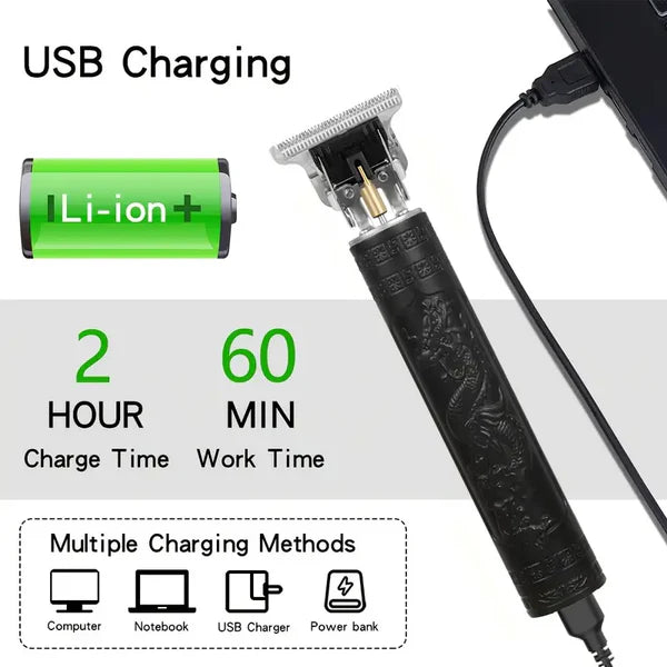 GroomMaster – 3-teiliges professionelles Haar- & Bartpflegeset für Herren | Kabellose Trimmer mit LED-Display & USB-Aufladung