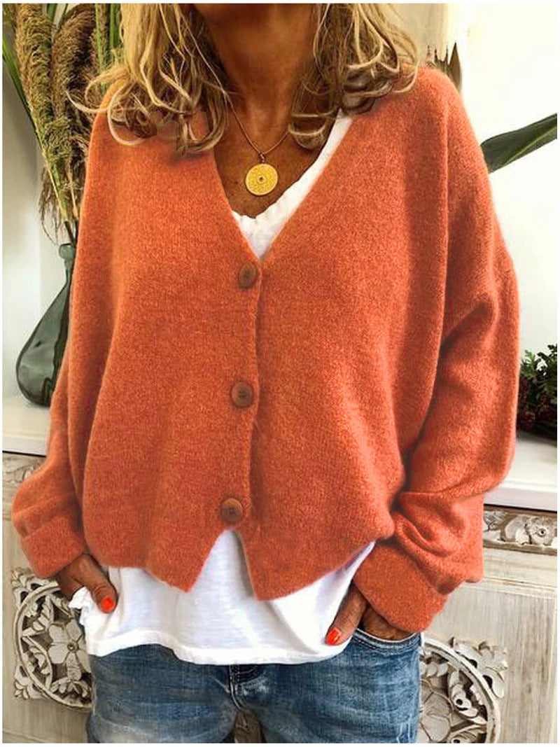 Langarm-Cardigan Mit V-Ausschnitt Für Damen | Winter