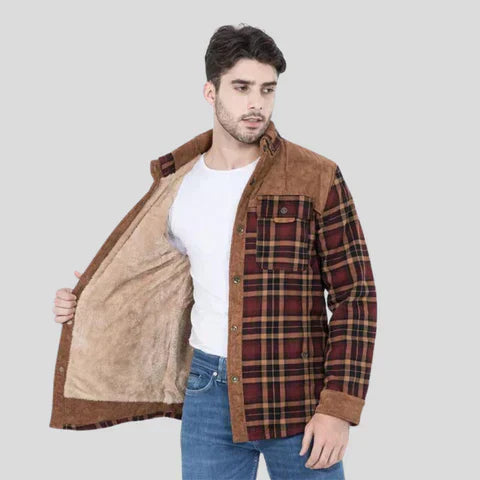 Karierte Winterjacke Für Herren | Brusttaschen