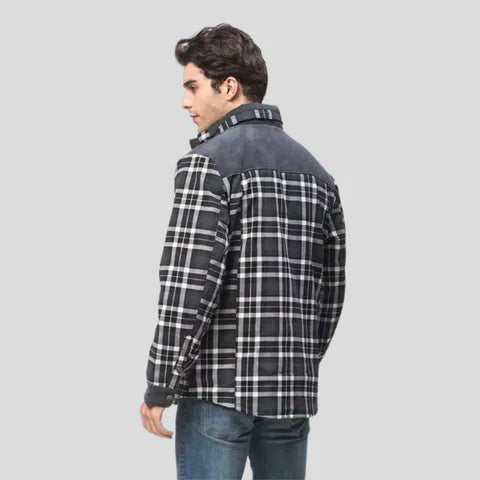 Karierte Winterjacke Für Herren | Brusttaschen