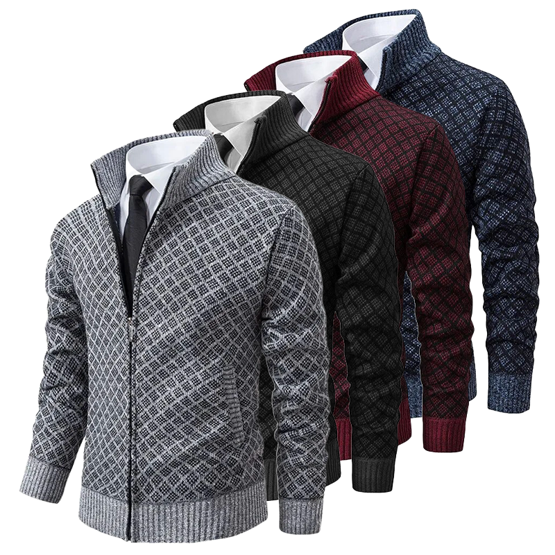 Strickpullover Mit Rautenmuster Für Herren | Mit Langen Ärmeln