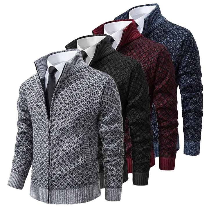 Strickpullover Mit Rautenmuster Für Herren | Mit Langen Ärmeln