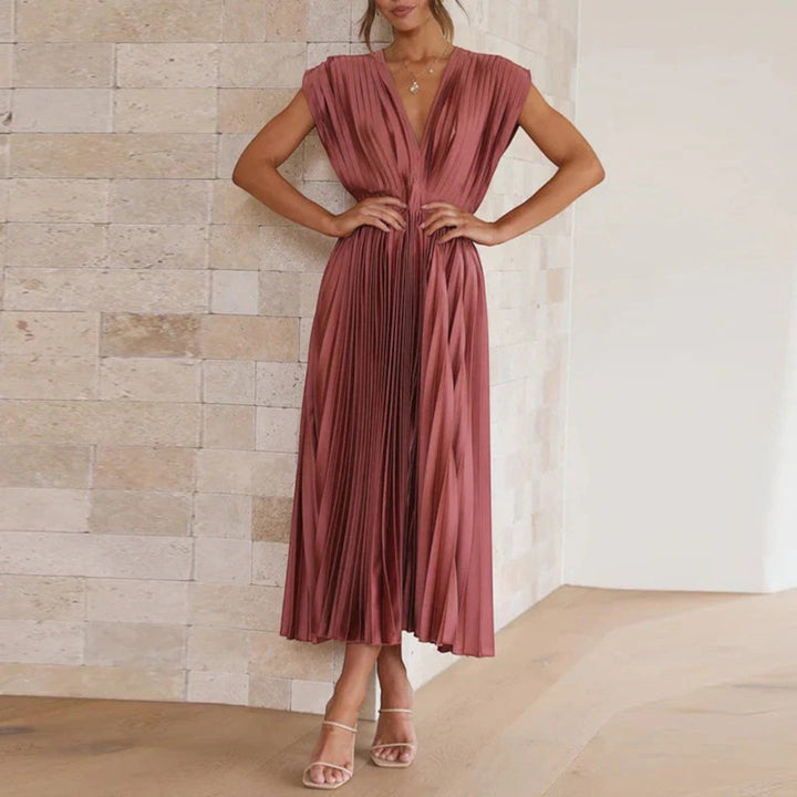 Anna | Elegantes Kleid Mit V-ausschnitt Für Frauen