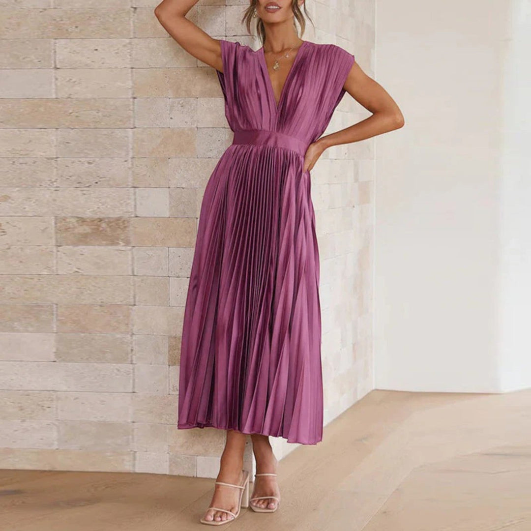 Anna | Elegantes Kleid Mit V-ausschnitt Für Frauen