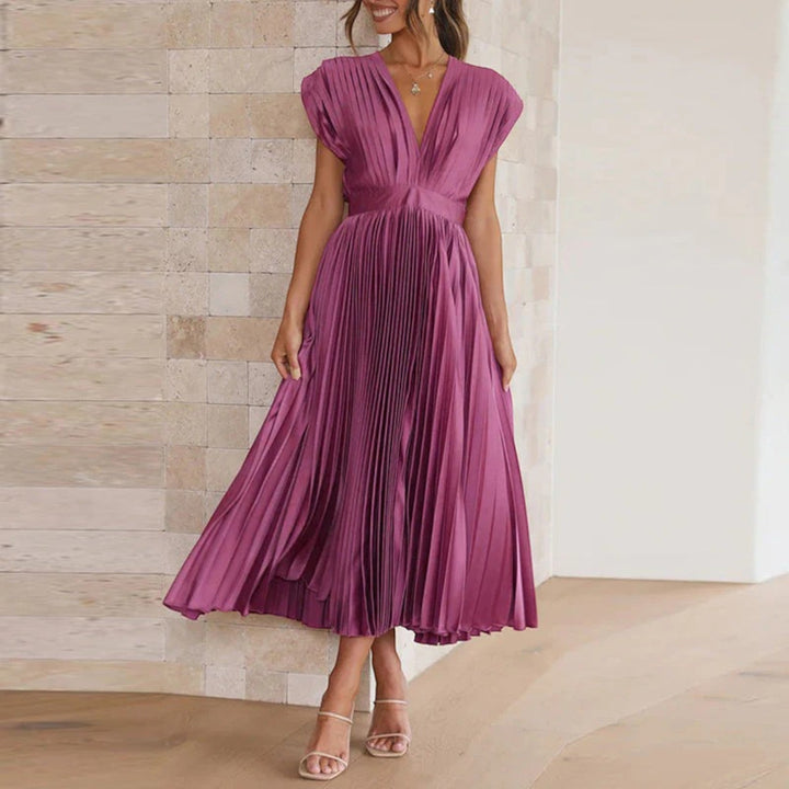 Anna | Elegantes Kleid Mit V-ausschnitt Für Frauen