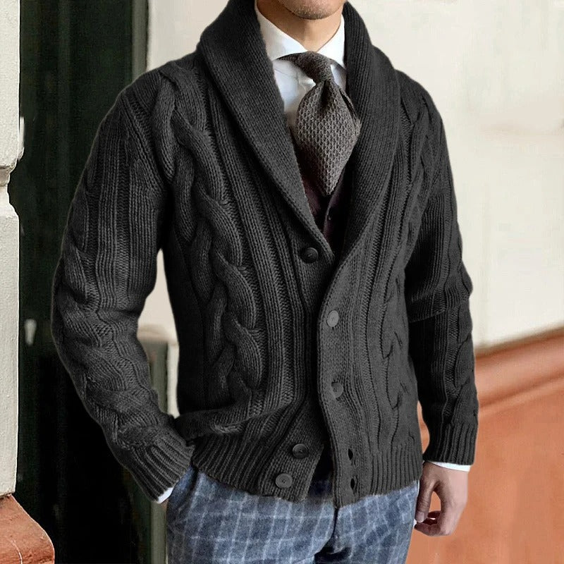 Lässiger Strickcardigan Mit Knopfleiste Für Herren | Winter