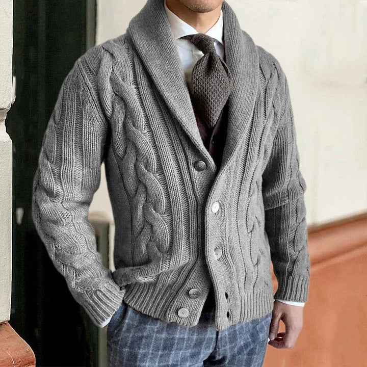 Lässiger Strickcardigan Mit Knopfleiste Für Herren | Winter