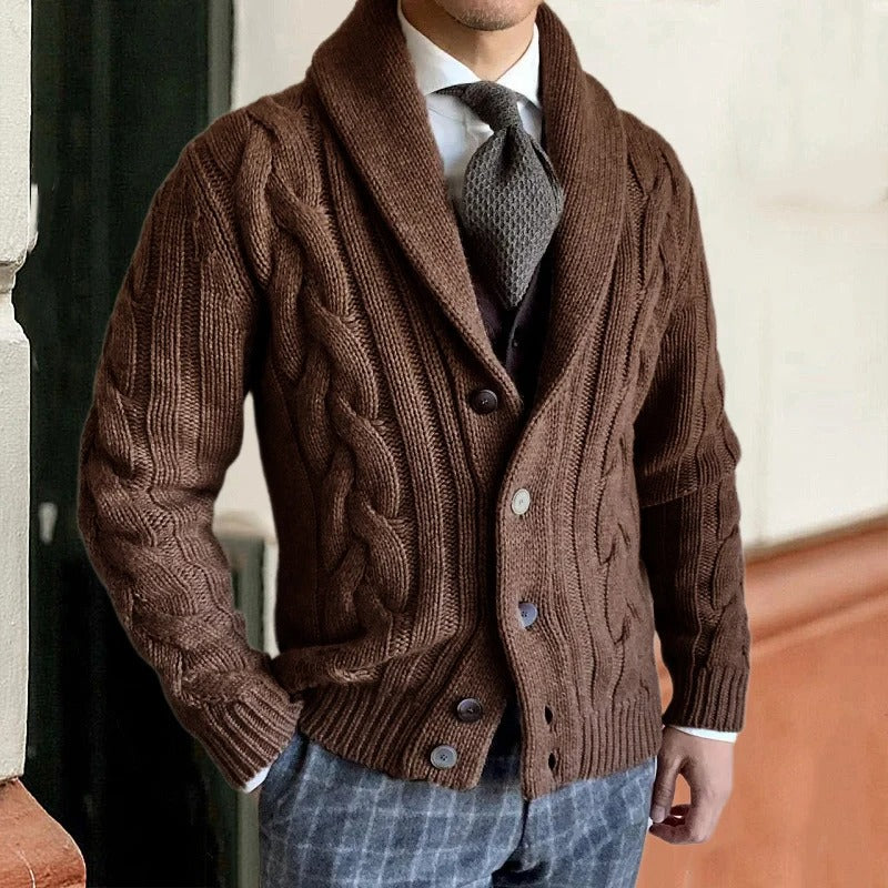 Lässiger Strickcardigan Mit Knopfleiste Für Herren | Winter