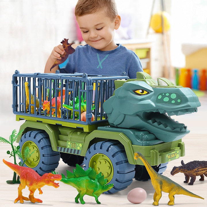 Dinosaur Transport Truck Toy Adventure Playset for Kids