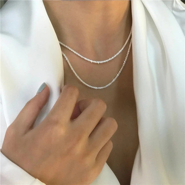 Silbernes Sternenlicht-Halskettenset – Elegant & Funkelnd für jeden Anlass | Zeitloses Schmuckset für Damen