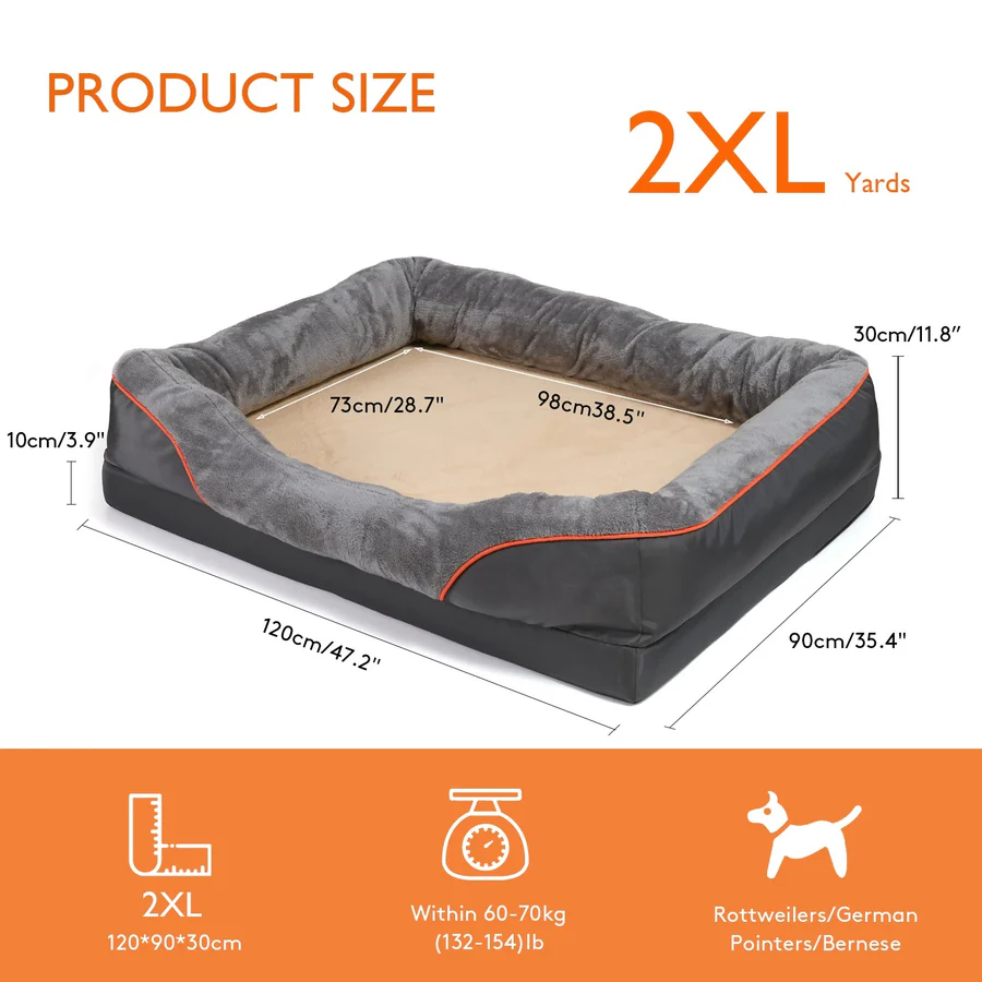 Cushioned Dog Bed with Elevated Sides for Crates