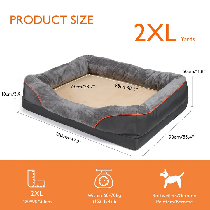 Cushioned Dog Bed with Elevated Sides for Crates