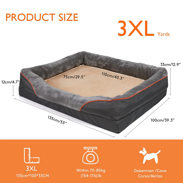 Cushioned Dog Bed with Elevated Sides for Crates