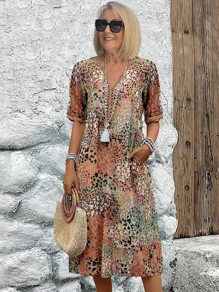 Elegantes Blumenkleid in Midi-Länge – Feminin & Stilvoll für jeden Anlass | Midi Kleid