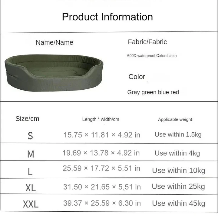 Supportive Pet Lounge Dog Bed with Washable Cover