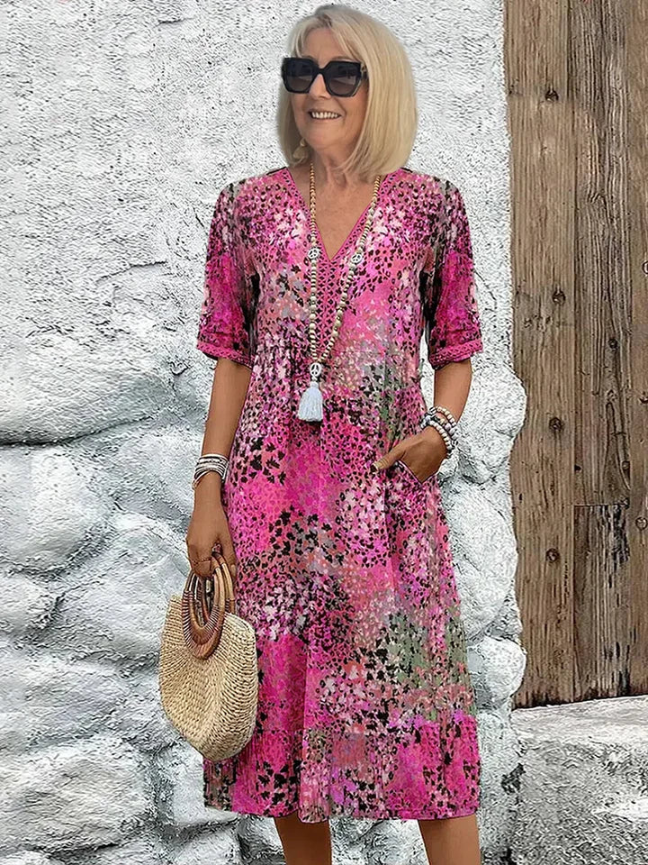 Elegantes Blumenkleid in Midi-Länge – Feminin & Stilvoll für jeden Anlass | Midi Kleid