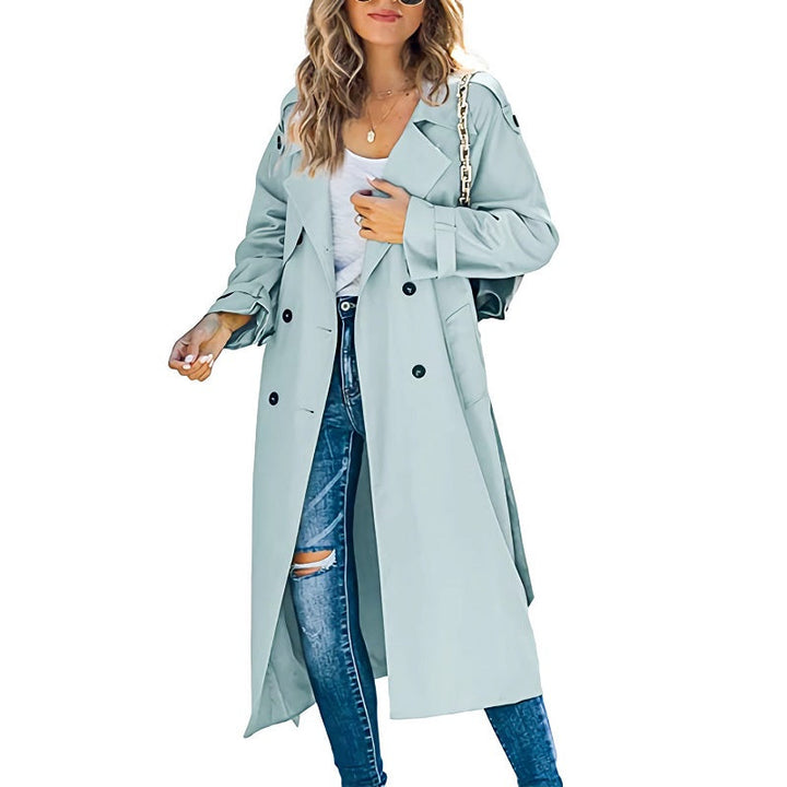 Trenchcoat Mit Verstellbaren Bündchen Für Frauen | Lang