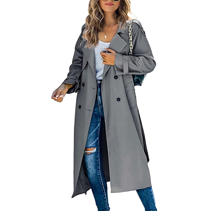 Trenchcoat Mit Verstellbaren Bündchen Für Frauen | Lang