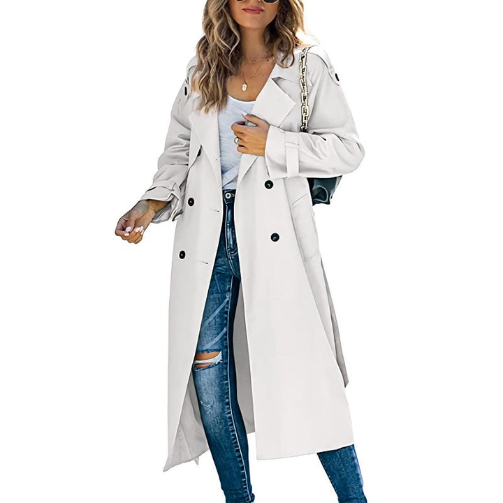 Trenchcoat Mit Verstellbaren Bündchen Für Frauen | Lang