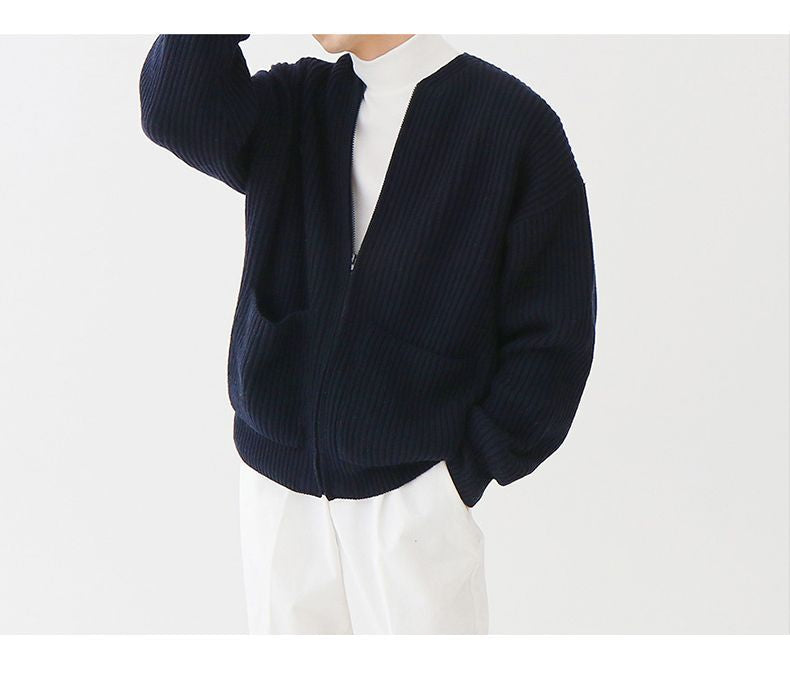 Strickjacke Mit Reißverschluss Für Herren | Mit Langen Ärmeln