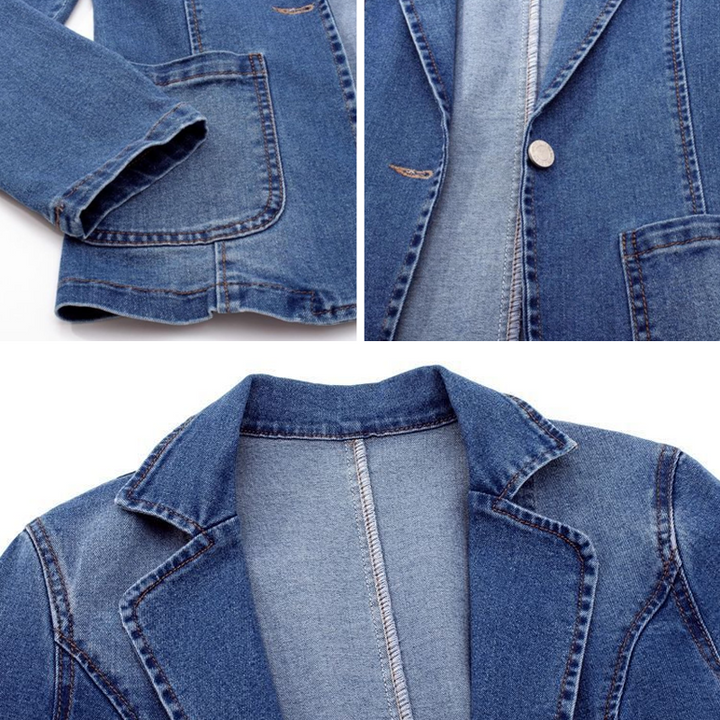Damen Jeansblazer Mit Taschen | Langarm