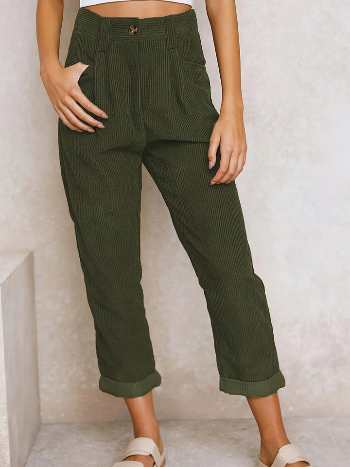 Camila | Chic Hochtaillierte Cordhosen Für Frauen